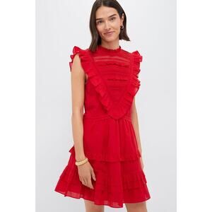 POMANDER PLACE Red Cecilia Ruffle Dress Size S NWT Retail $148 Tuckernuck